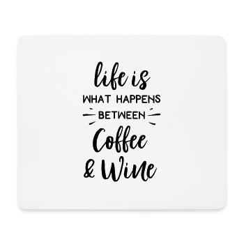 Live coffee caffeine wine gift - Mouse Pad (horizontal) - white - Front
