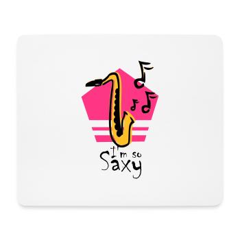 Saxophone Saxophone musique instrument cadeau idée - Tapis de souris (format paysage) - blanc - Devant