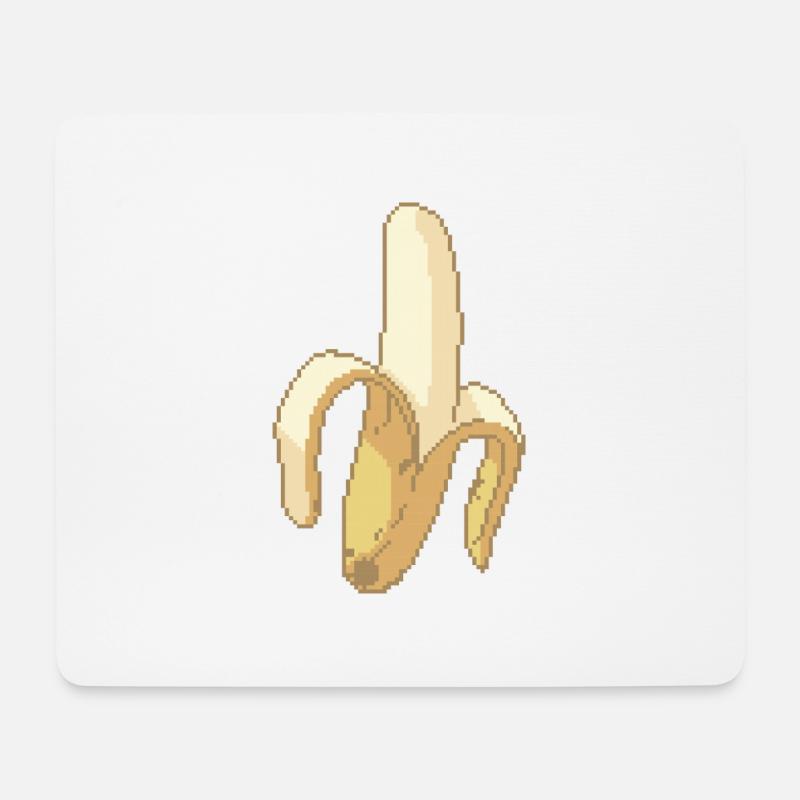 Platano Pixel-Kunst - Mousepad (Querformat) - Weiß