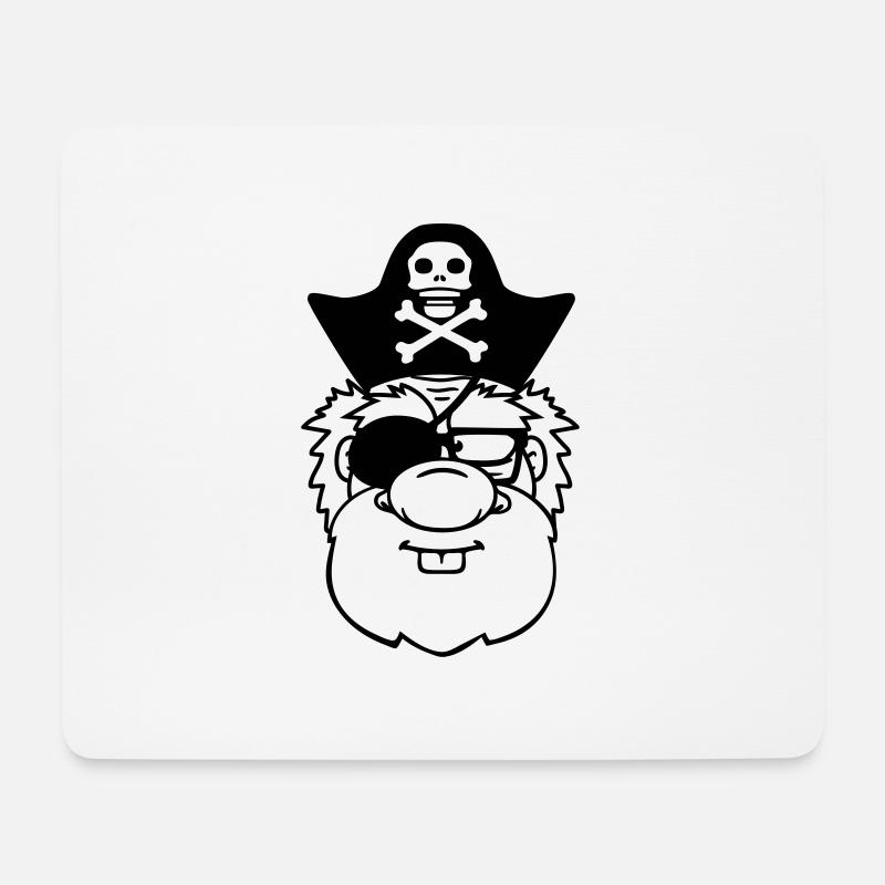 kopf gesicht pirat kapitaen matrose seeraeuber sae - Mousepad (Querformat) - Weiß