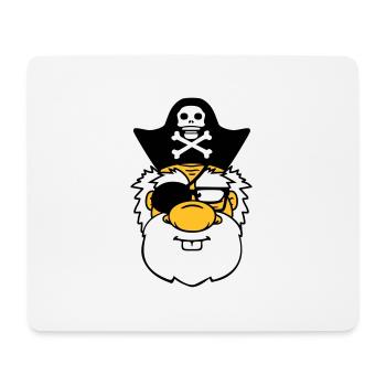 kopf gesicht pirat kapitaen matrose seeraeuber sae - Mousepad (Querformat) - Weiß - Vorne