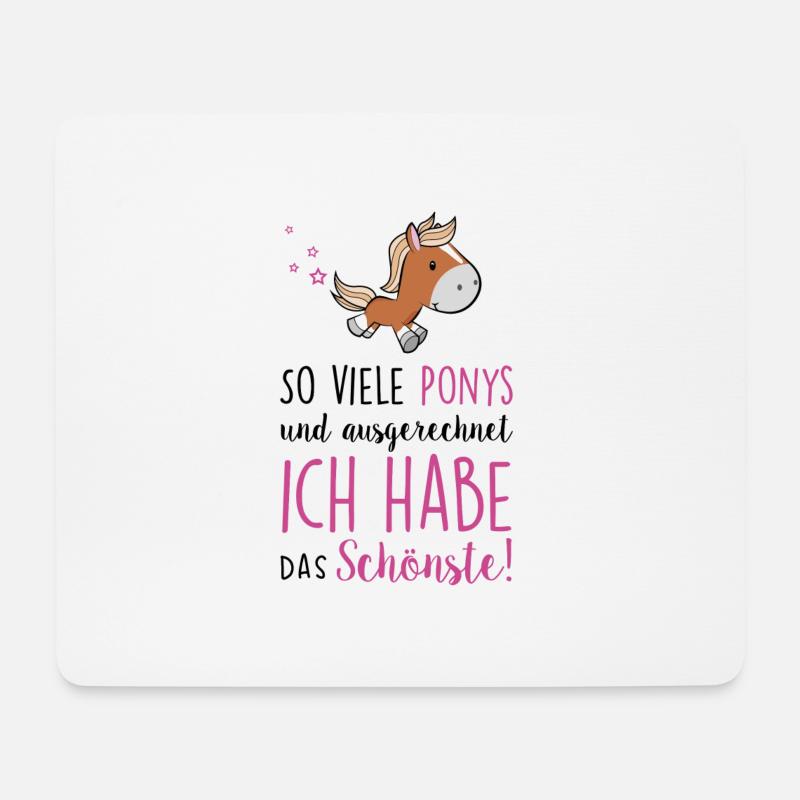 So viele Ponys und ich habe das Schönste - Mousepad (Querformat) - Weiß