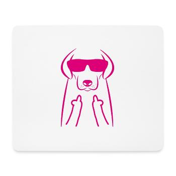 Chien d'amour doigt de dessin animé - Tapis de souris (format paysage) - blanc - Devant