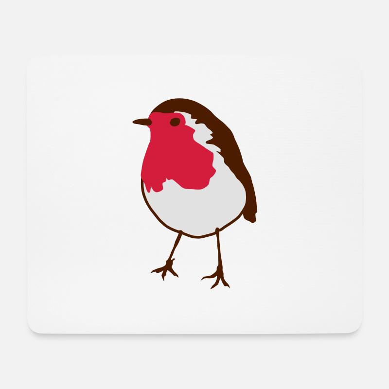 Rotkehlchen robin - Mousepad (Querformat) - Weiß
