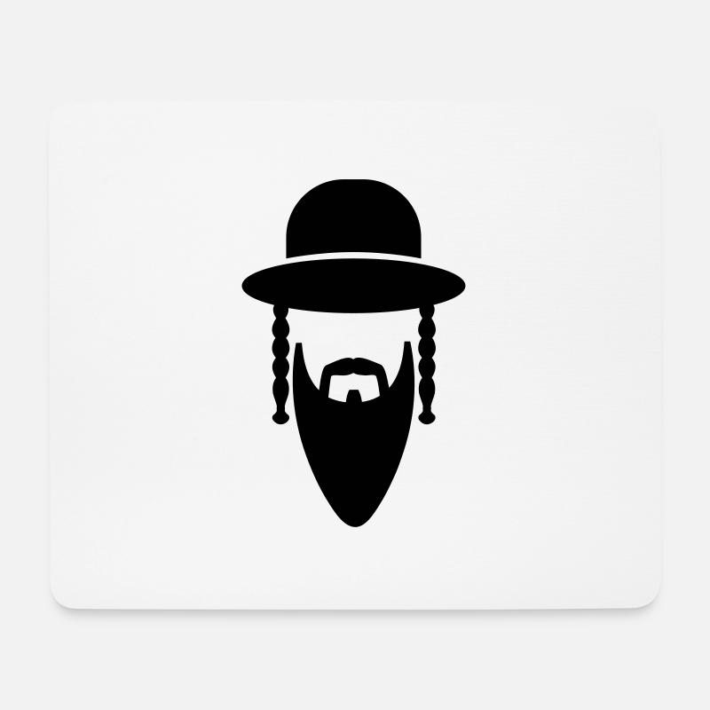 jude_rabbi_f1 - Mousepad (Querformat) - Weiß