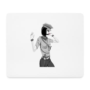 Sexy Policewoman / Anime Policewoman / Police Girl - Mouse Pad (horizontal) - white - Front