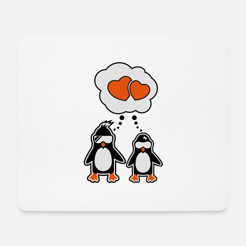 penguin heart - Mousepad (Querformat) - Weiß