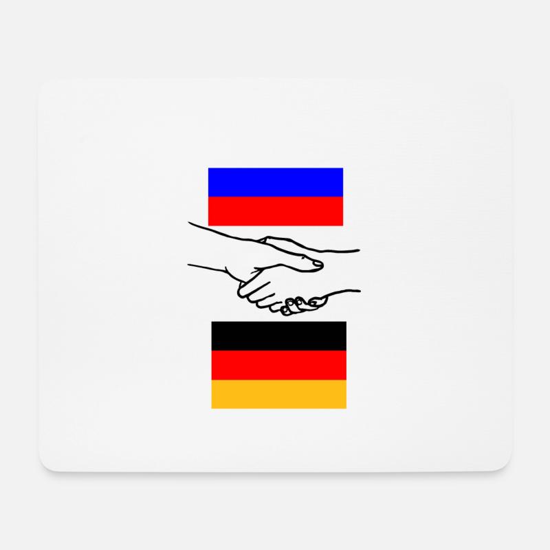 Russland & Deutschland - Mousepad (Querformat) - Weiß