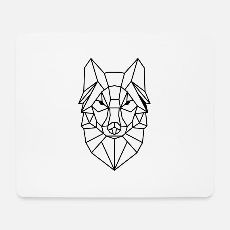 Wolf - Mousepad (Querformat) - Weiß