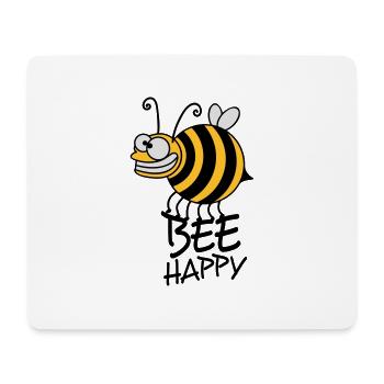 Abeille abeille fou épais heureux - Tapis de souris (format paysage) - blanc - Devant