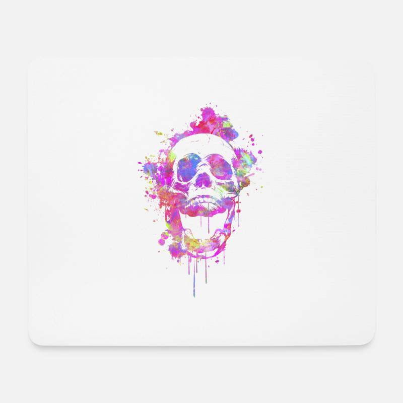 Trendy Abstrakt Totenschädel / Skull - Mousepad (Querformat) - Weiß