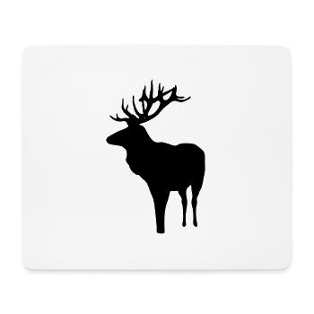cerfs - bois de cervidé - la chasse - chasseur - Tapis de souris (format paysage) - blanc - Devant