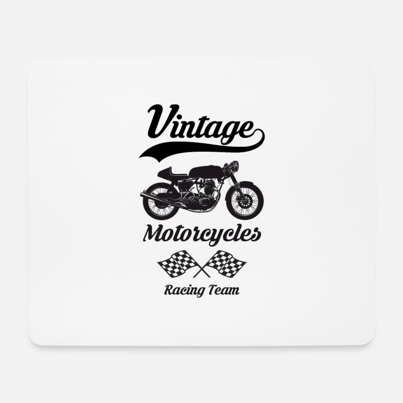 vintage motorcycles team 07 - Tapis de souris (format paysage) - blanc