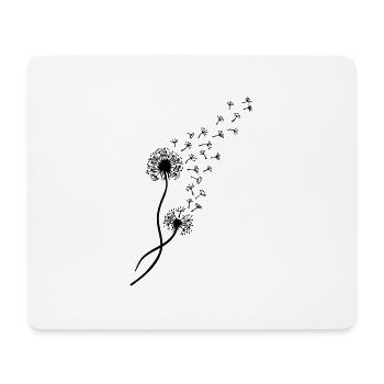 Dandelion blowball, flower, summer, garden, spring - Tapis de souris (format paysage) - blanc - Devant