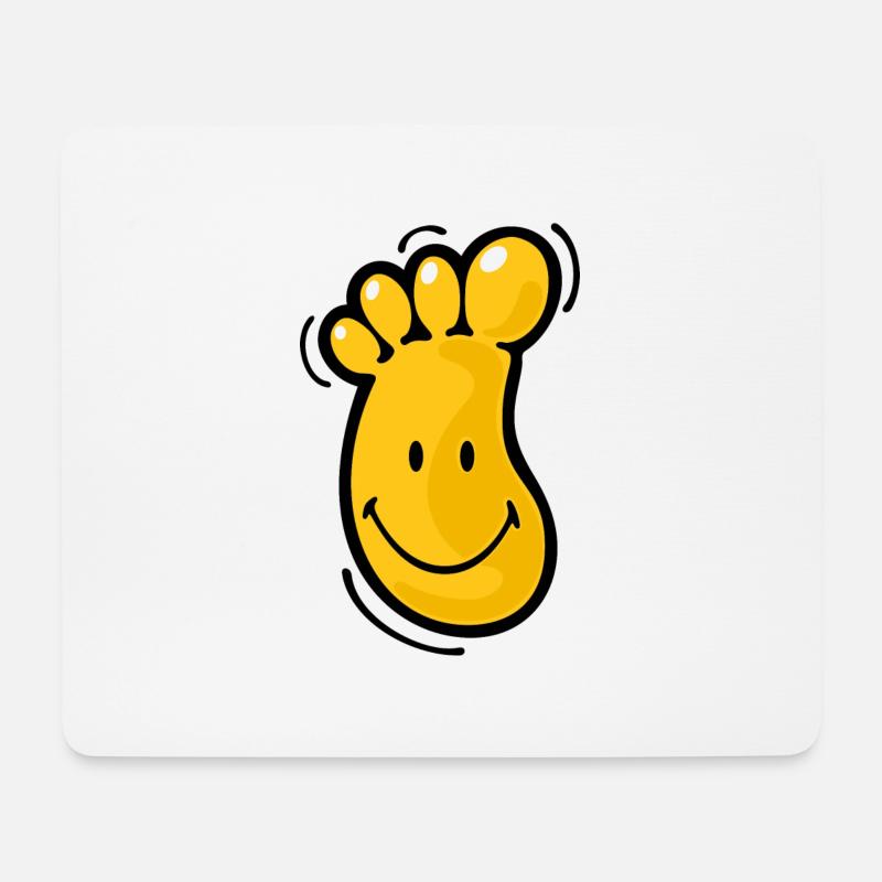 Smiley Foot - Mousepad (Querformat) - Weiß
