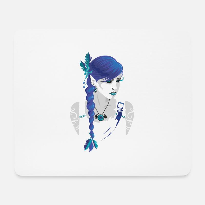 Dunkle Elfe - Mousepad (Querformat) - Weiß