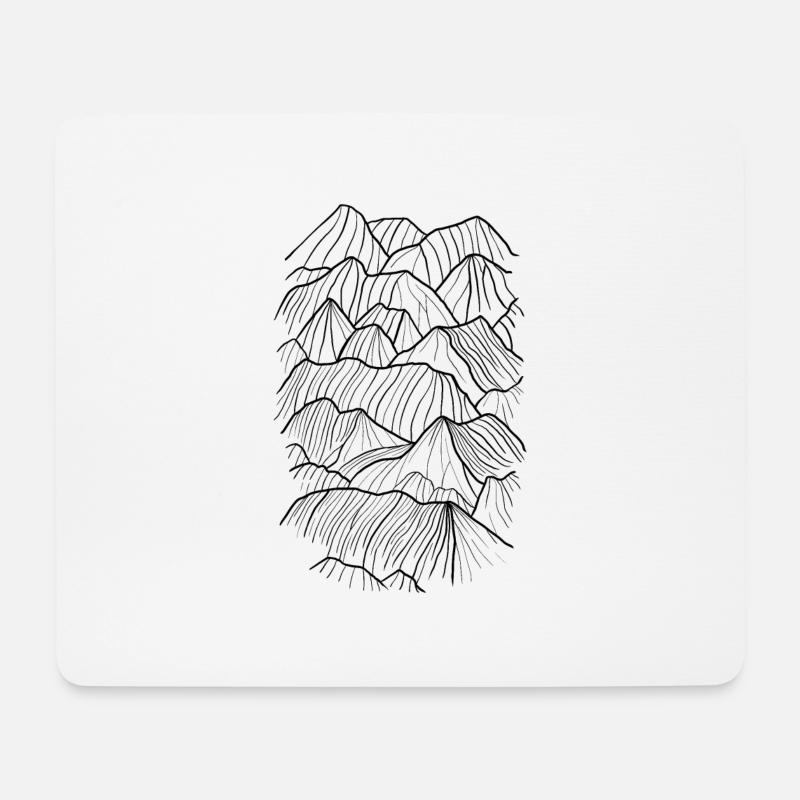 Schwarze Berge - Mousepad (Querformat) - Weiß