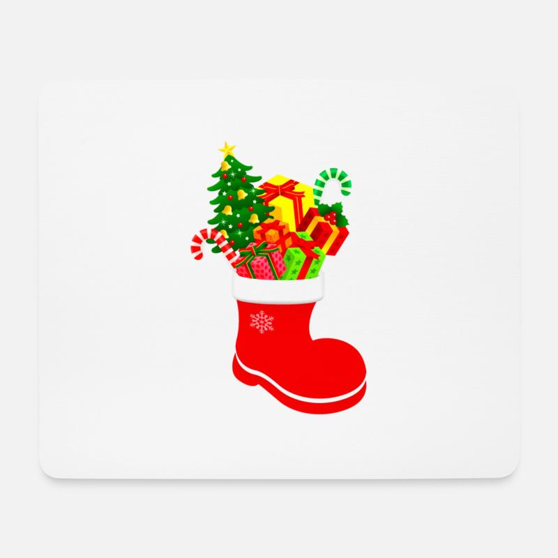 Weihnachtsstiefel - Frohe Weihnachten - Mousepad (Querformat) - Weiß
