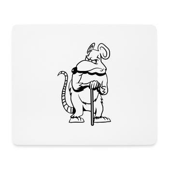 Rat vieux de mauvaise humeur - Tapis de souris (format paysage) - blanc - Devant
