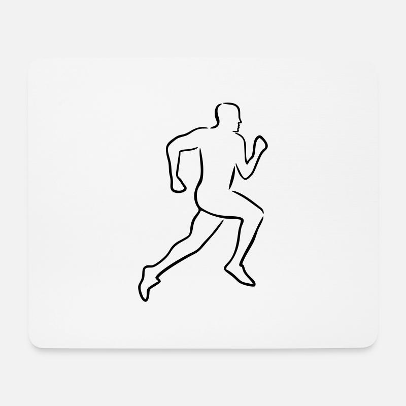 Läufer, Laufen - Mousepad (Querformat) - Weiß