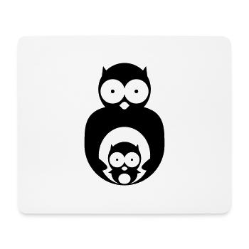 owl with chick - Mouse Pad (horizontal) - white - Front