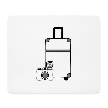 Kamera Koffer Reise Liebe - Mousepad (Querformat) - Weiß - Vorne