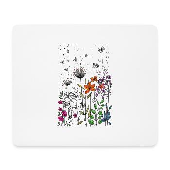 fleurs - Tapis de souris (format paysage) - blanc - Devant
