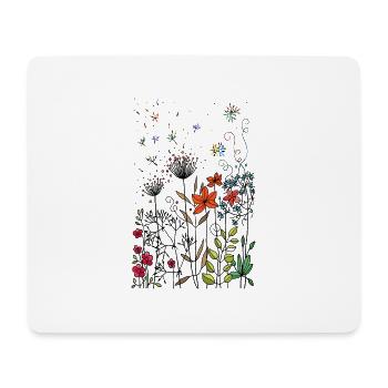 Blumen - Mousepad (Querformat) - Weiß - Vorne