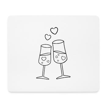 glasses with hearts - Mouse Pad (horizontal) - white - Front