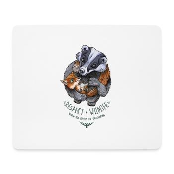 Respektieren Sie die Tierwelt - Mousepad (Querformat) - Weiß - Vorne