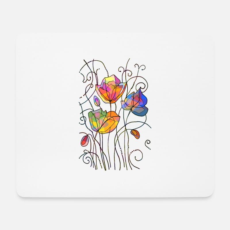 Blumen - Mousepad (Querformat) - Weiß