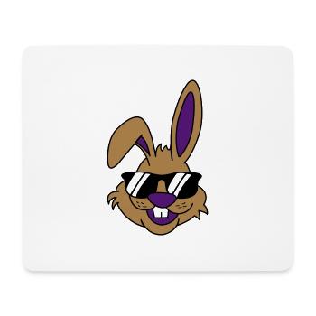 lapin cool - Tapis de souris (format paysage) - blanc - Devant