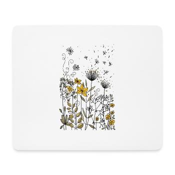 Blumen - Mousepad (Querformat) - Weiß - Vorne