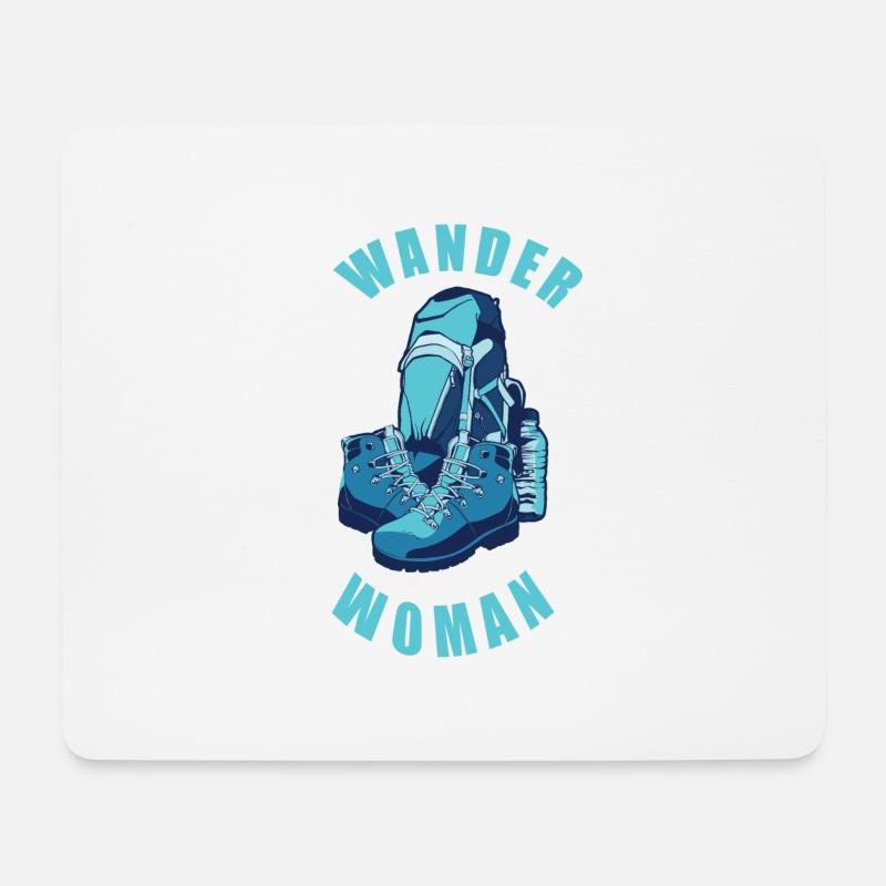 Wanderwoman Frau Wandern Rucksack Bagpack Geschenk - Mousepad (Querformat) - Weiß