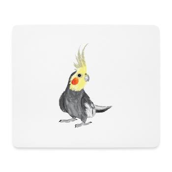 Nymphensittich / Cockatiel I - Mousepad (Querformat) - Weiß - Vorne