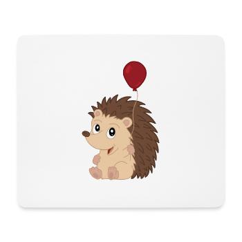 Cute Baby Hedgehog with Balloon - Mousepad (Querformat) - Weiß - Vorne