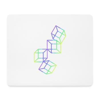 3D Würfel - Mousepad (Querformat) - Weiß - Vorne