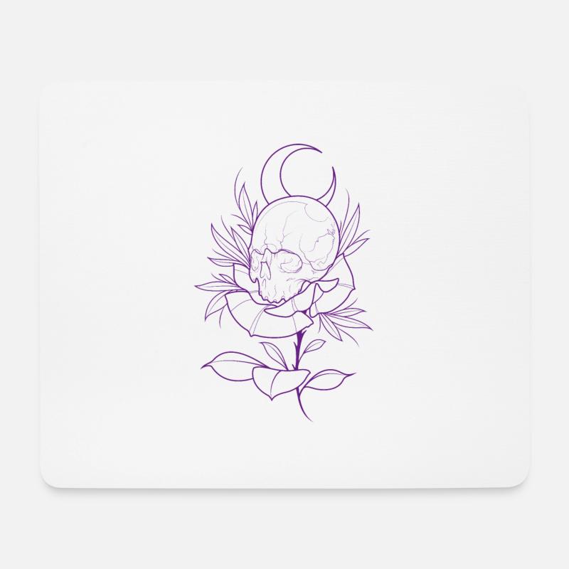 CRÂNE ROSE! - Tapis de souris (format paysage) - blanc