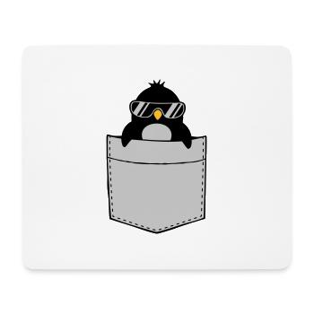 Poche de poitrine de chemise pingouine - Tapis de souris (format paysage) - blanc - Devant