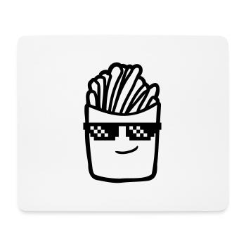 Sonnenbrille Pommes Frites - Mousepad (Querformat) - Weiß - Vorne