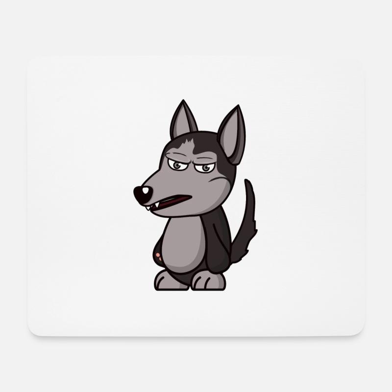 wütender Wolf angry grumpy Geschenk - Mousepad (Querformat) - Weiß