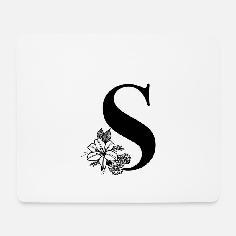 Letter S - Mouse Pad (horizontal) - white