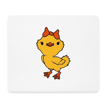 Chick Bow Female Girl - Mouse Pad (horizontal) - white - Front