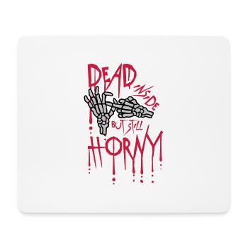 dead inside but horny - Mousepad (Querformat) - Weiß - Vorne