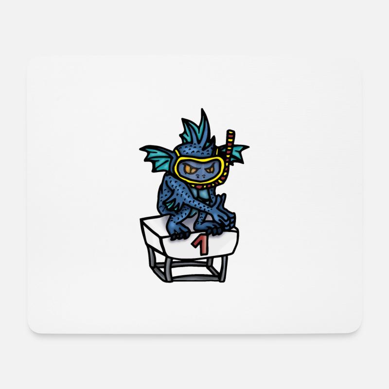 Rückenflossen Bob - Mousepad (Querformat) - Weiß
