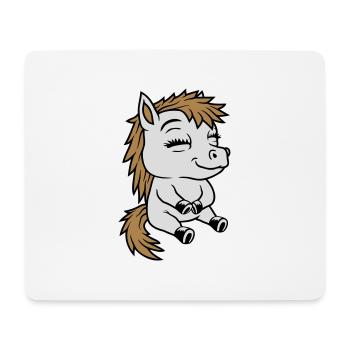 Small seated comic pony - Mouse Pad (horizontal) - white - Front