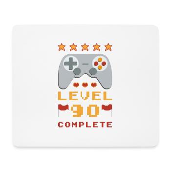 90. Geburtstag Level 90 Complete - Mousepad (Querformat) - Weiß - Vorne