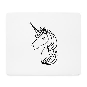 Unicorn Illustration Line Art Gift Idea - Mouse Pad (horizontal) - white - Front