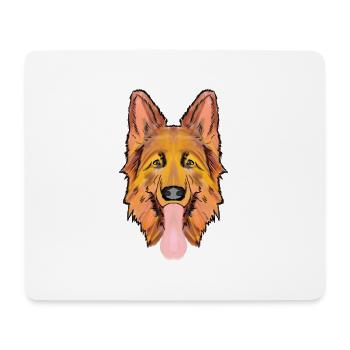 Deutscher Schäferhund Kopf, farbig - Mousepad (Querformat) - Weiß - Vorne