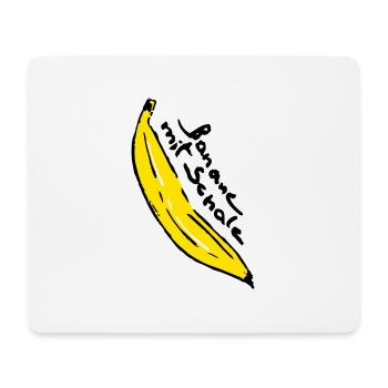 Banana mit Schale - Mousepad (Querformat) - Weiß - Vorne